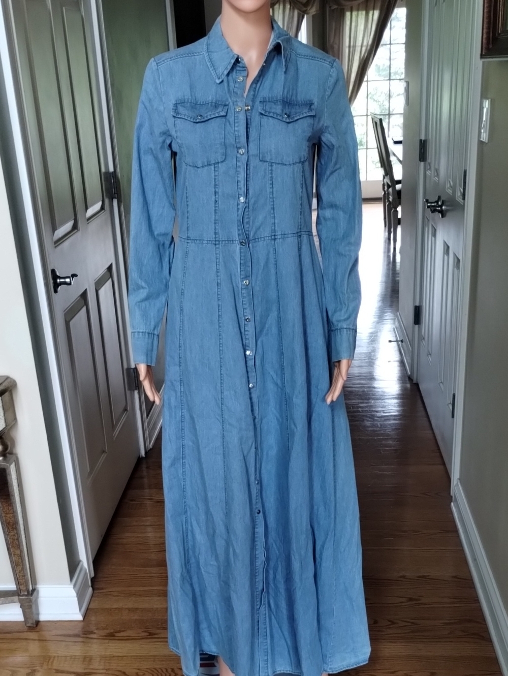 Kaos Denim Long-Sleeve Dress